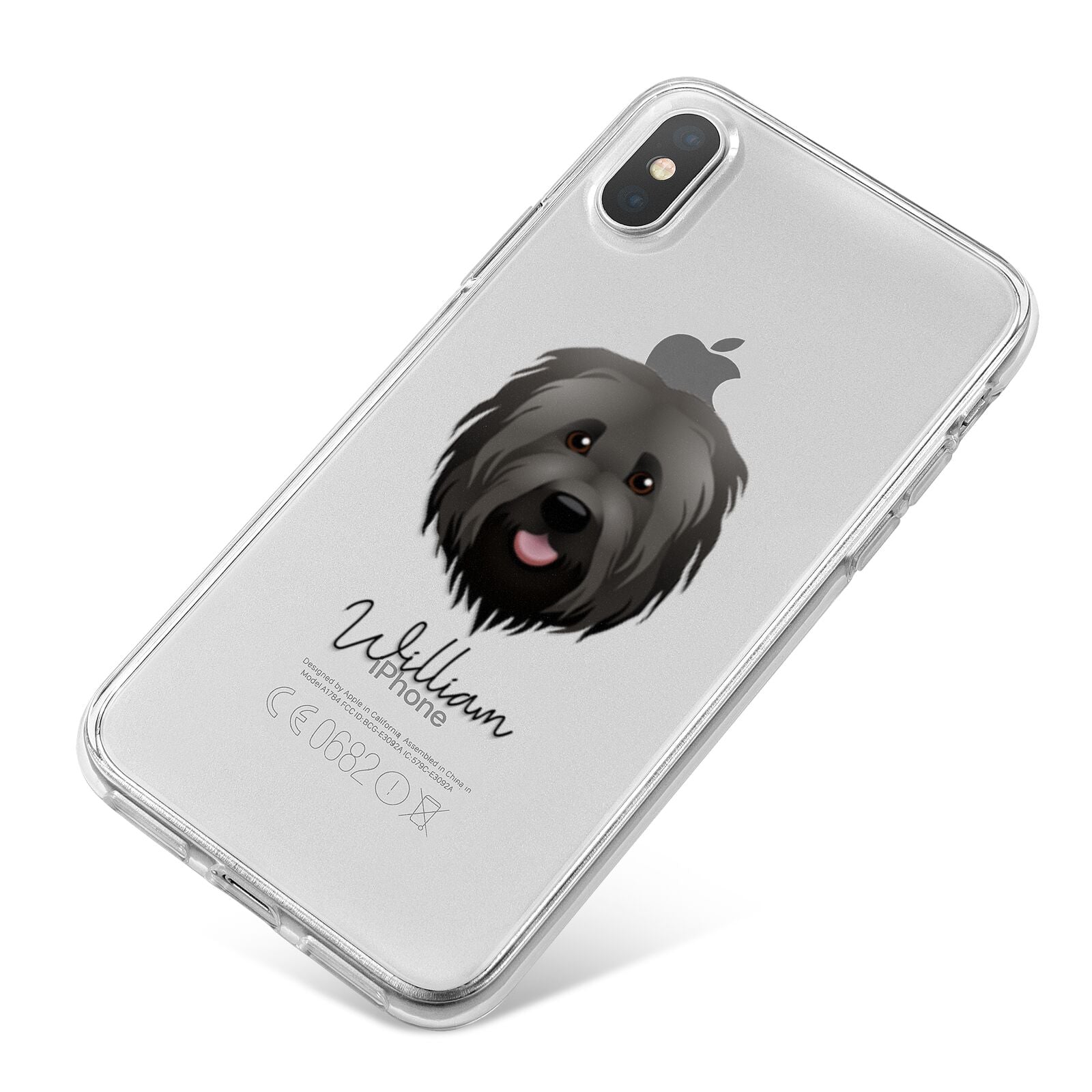 Briard Personalised iPhone X Bumper Case on Silver iPhone