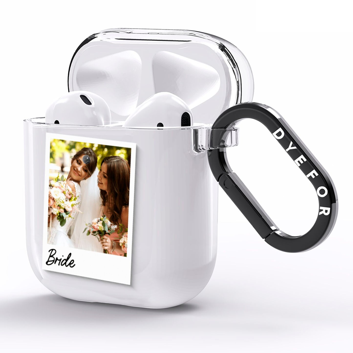 Bridal Photo AirPods Clear Case Side Image