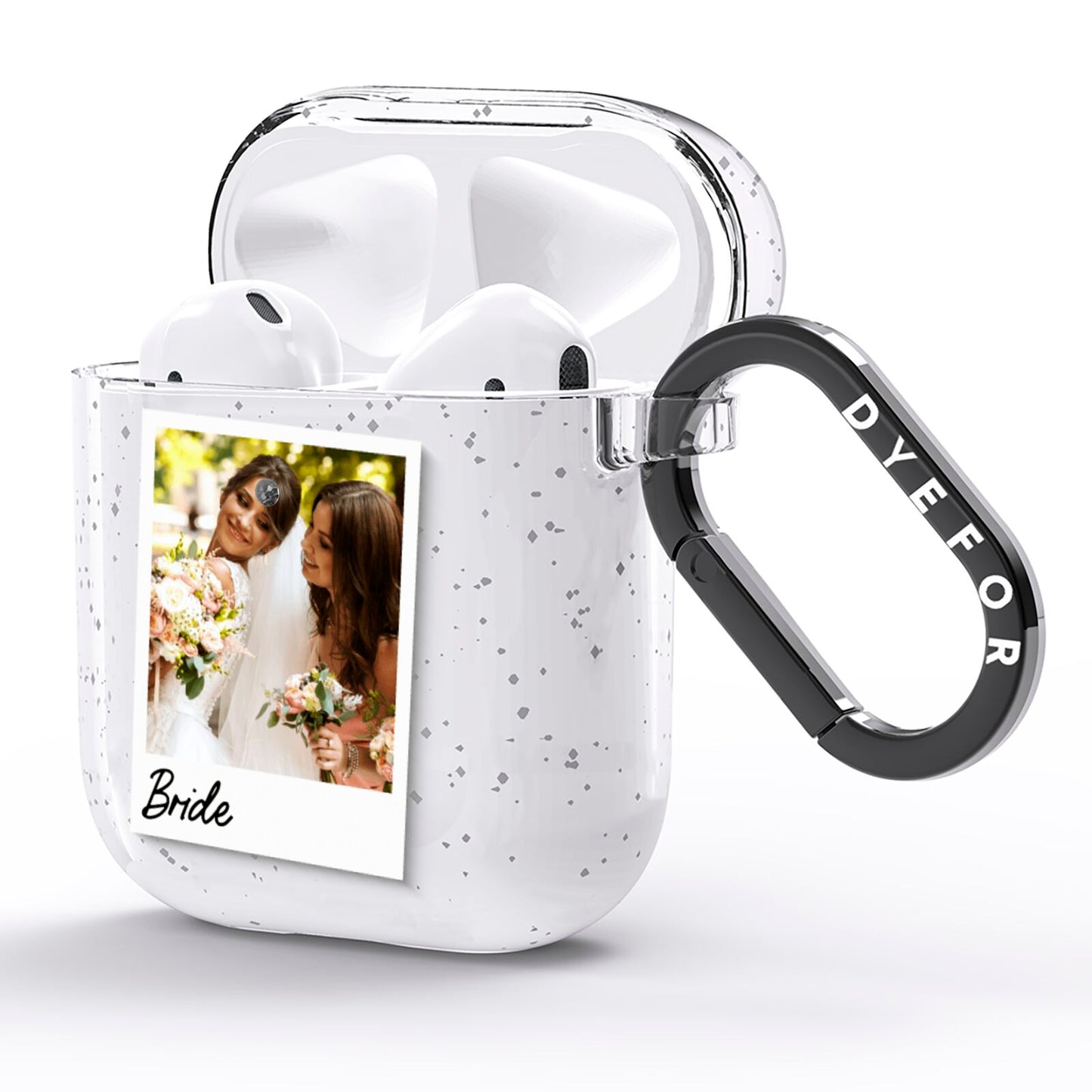 Bridal Photo AirPods Glitter Case Side Image