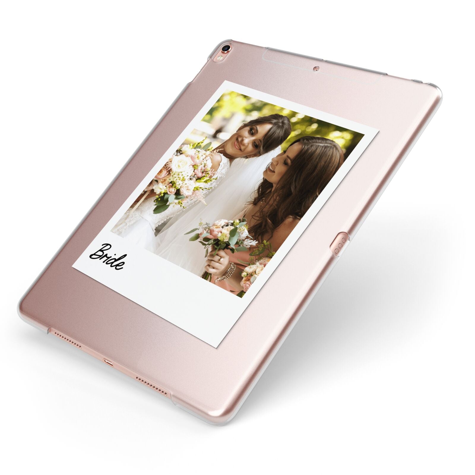 Bridal Photo Apple iPad Case on Rose Gold iPad Side View