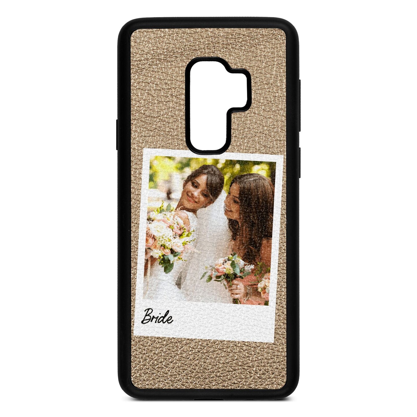 Bridal Photo Gold Pebble Leather Samsung S9 Plus Case