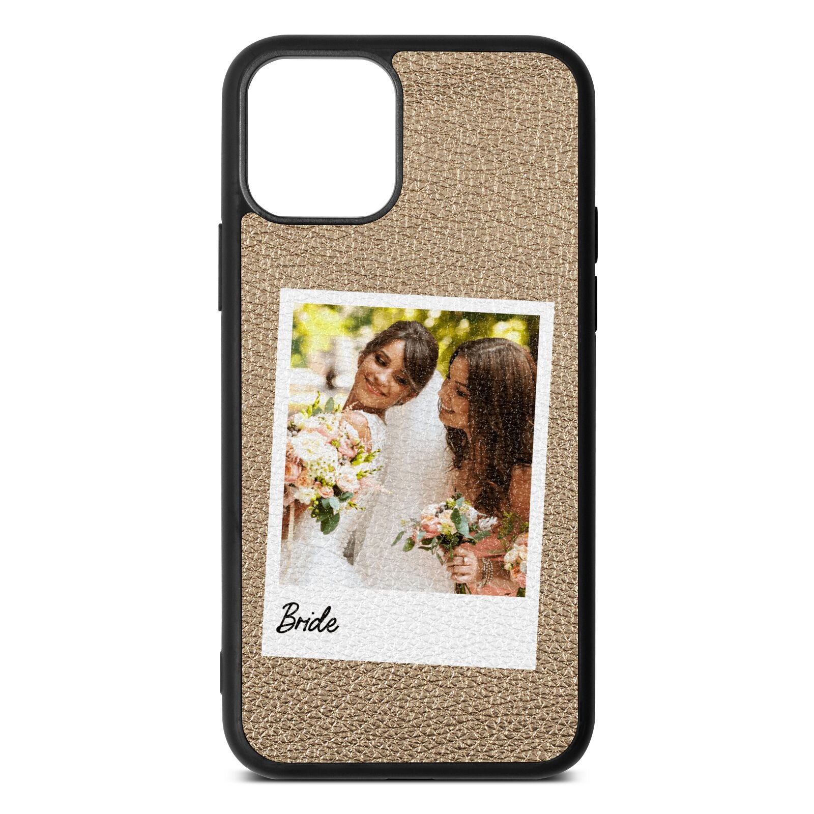 Bridal Photo Gold Pebble Leather iPhone 11 Pro Case