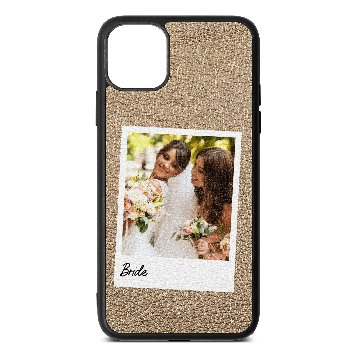 Bridal Photo Gold Pebble Leather iPhone 11 Pro Max Case