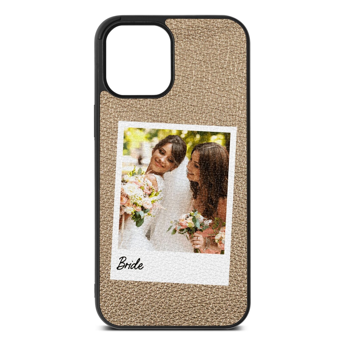Bridal Photo Gold Pebble Leather iPhone 12 Pro Max Case