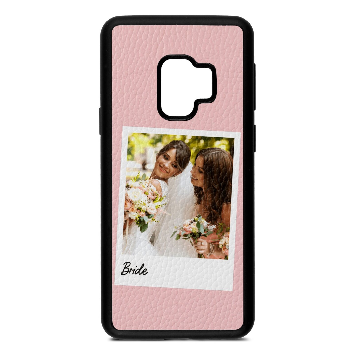 Bridal Photo Pink Pebble Leather Samsung S9 Case