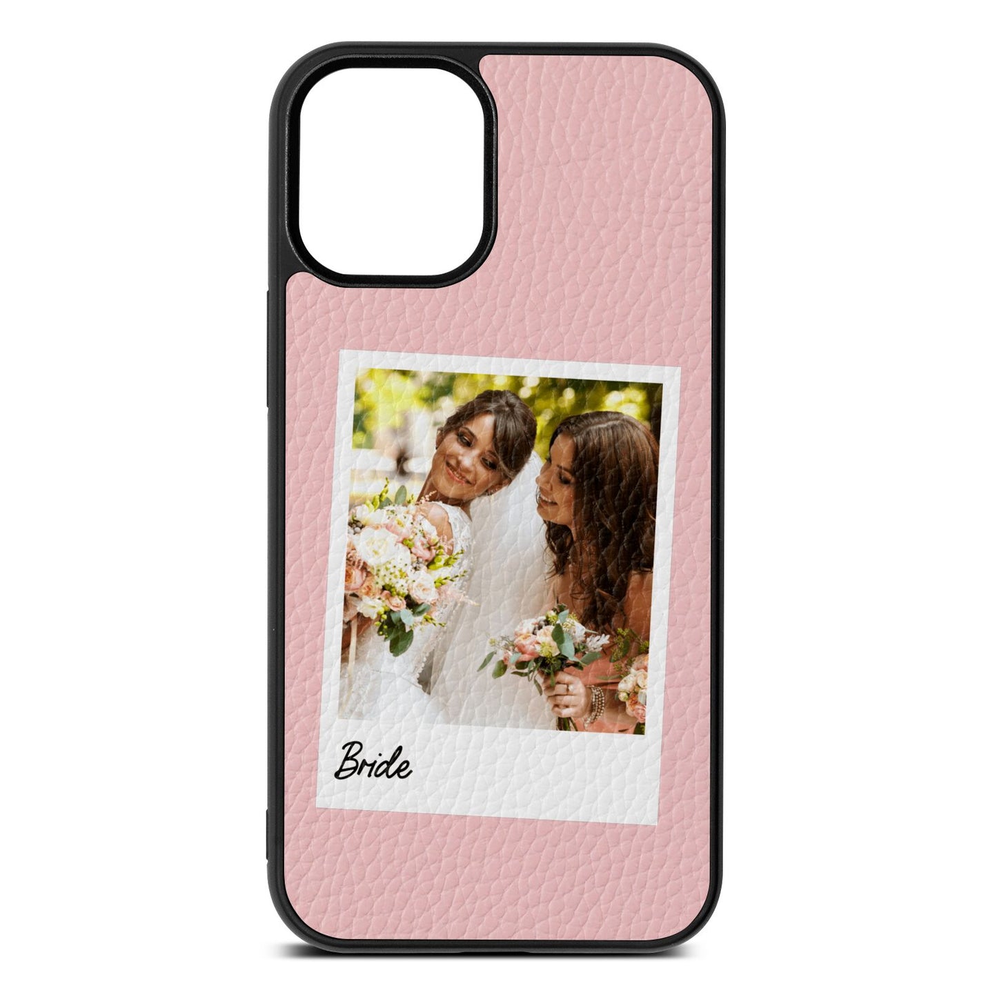 Bridal Photo Pink Pebble Leather iPhone 12 Mini Case