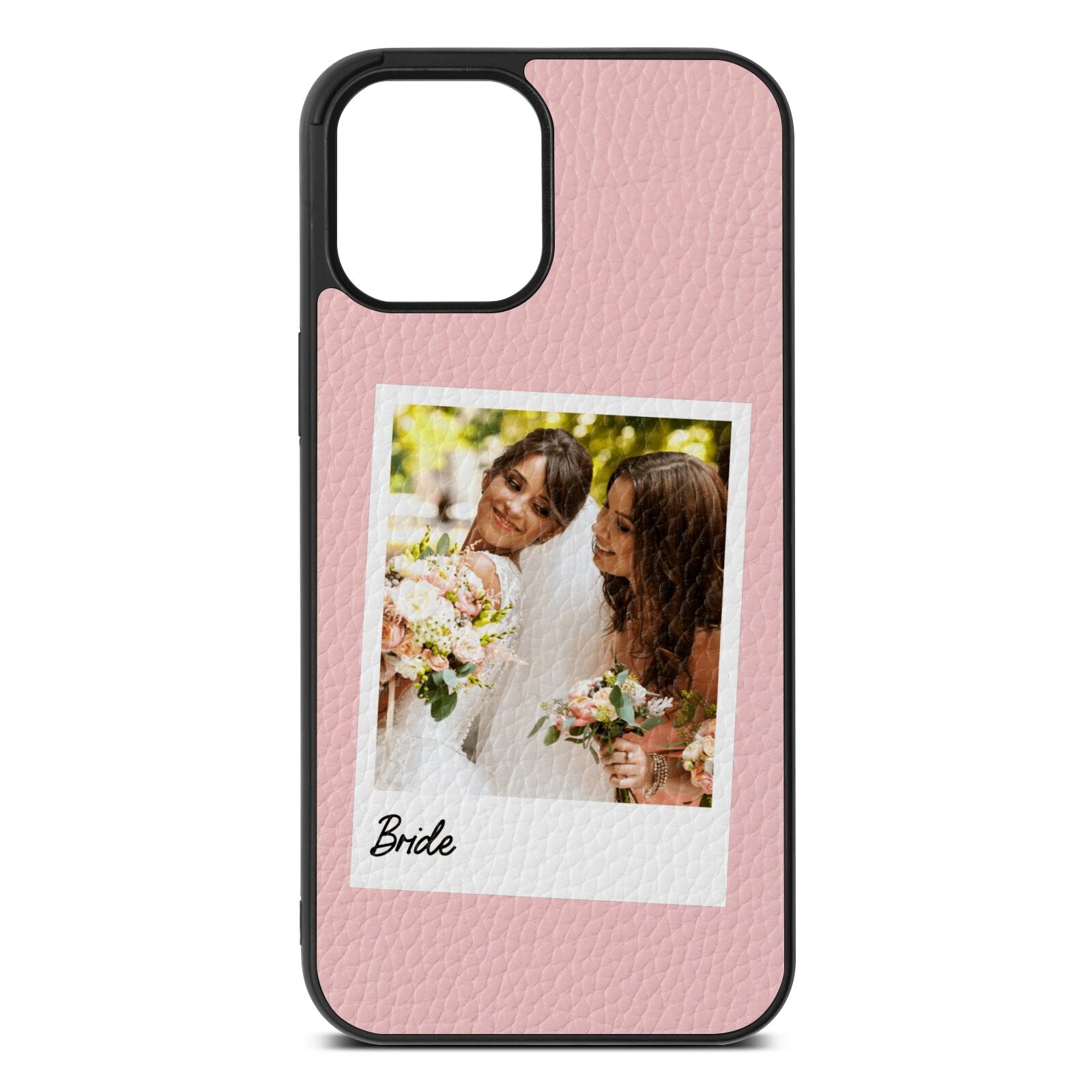 Bridal Photo Pink Pebble Leather iPhone 12 Pro Max Case