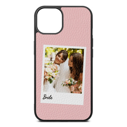 Bridal Photo Pink Pebble Leather iPhone 13 Case
