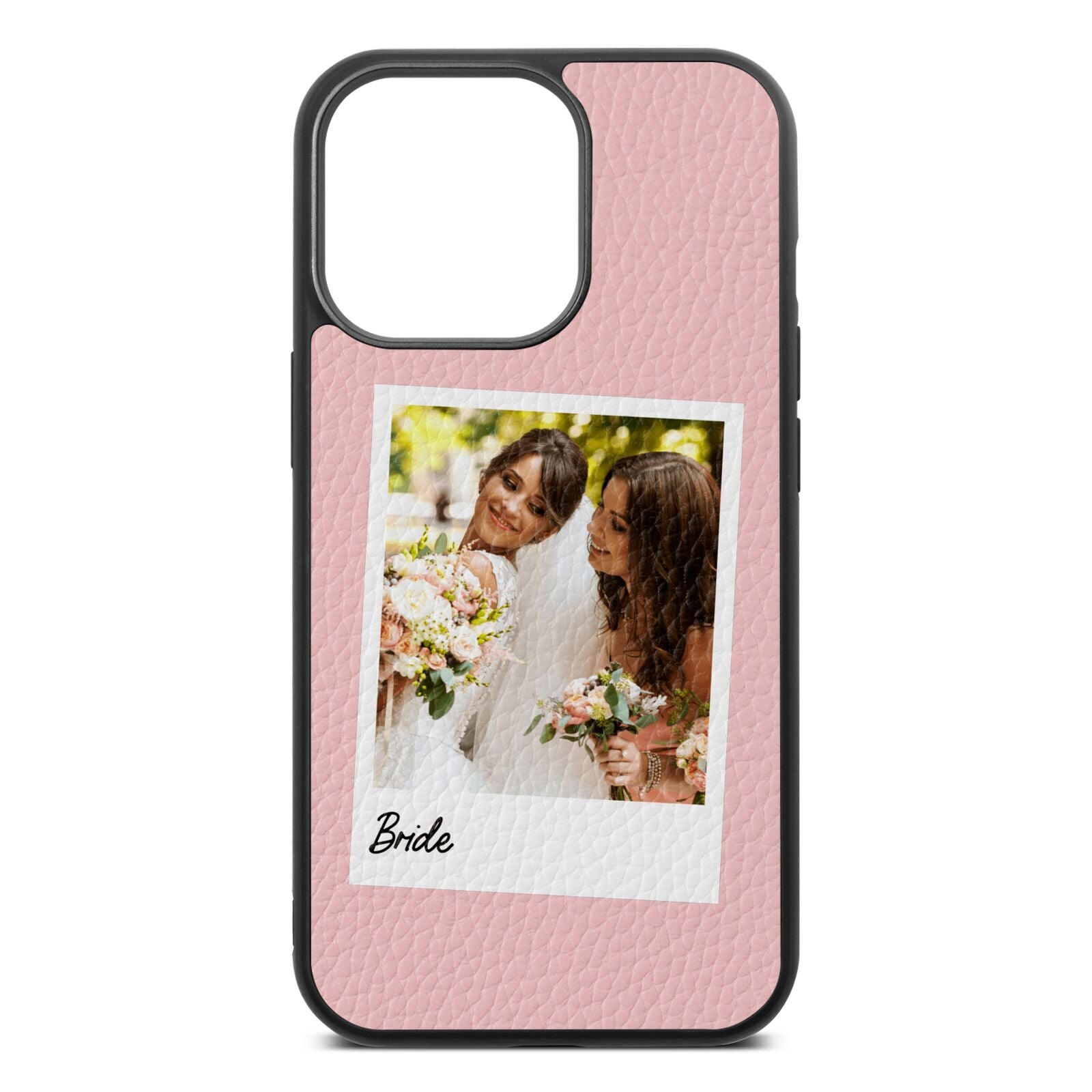Bridal Photo Pink Pebble Leather iPhone 13 Pro Case