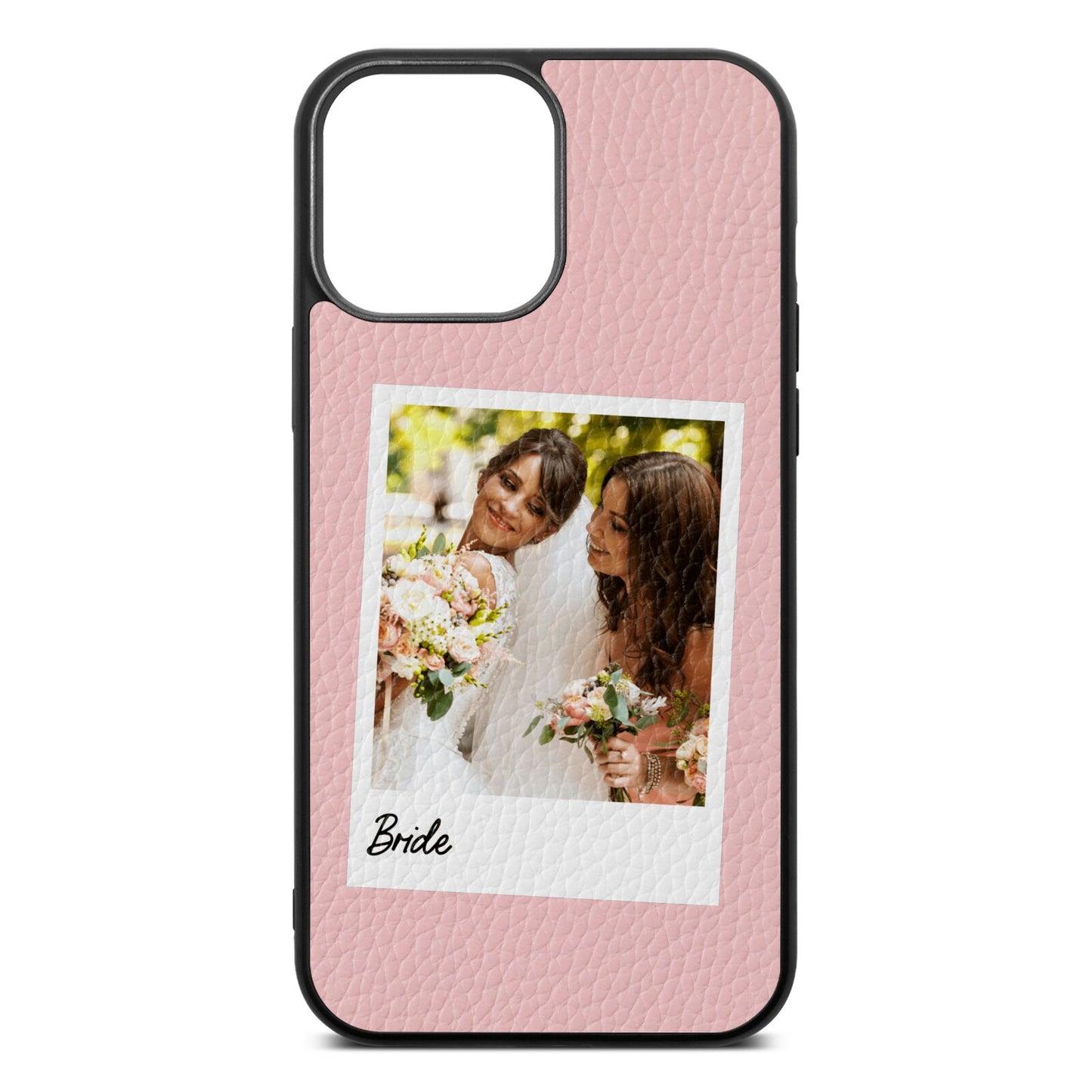 Bridal Photo Pink Pebble Leather iPhone 13 Pro Max Case