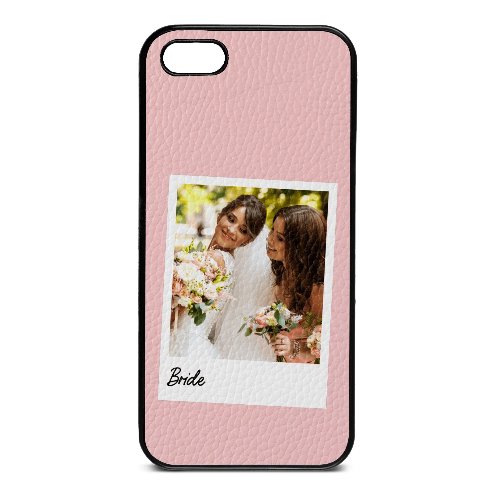 Bridal Photo Pink Pebble Leather iPhone 5 Case