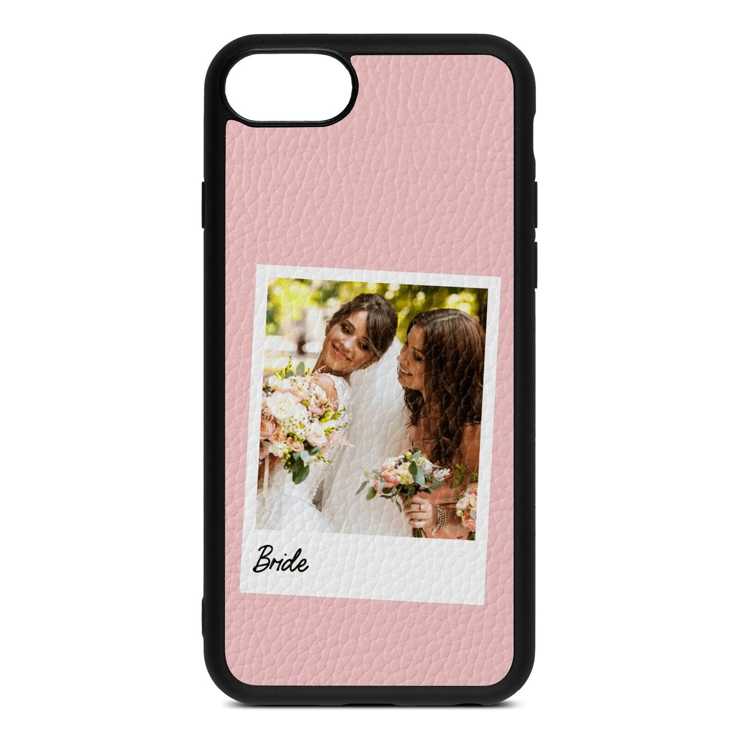 Bridal Photo Pink Pebble Leather iPhone 8 Case
