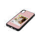 Bridal Photo Pink Pebble Leather iPhone Xs Case Side Angle