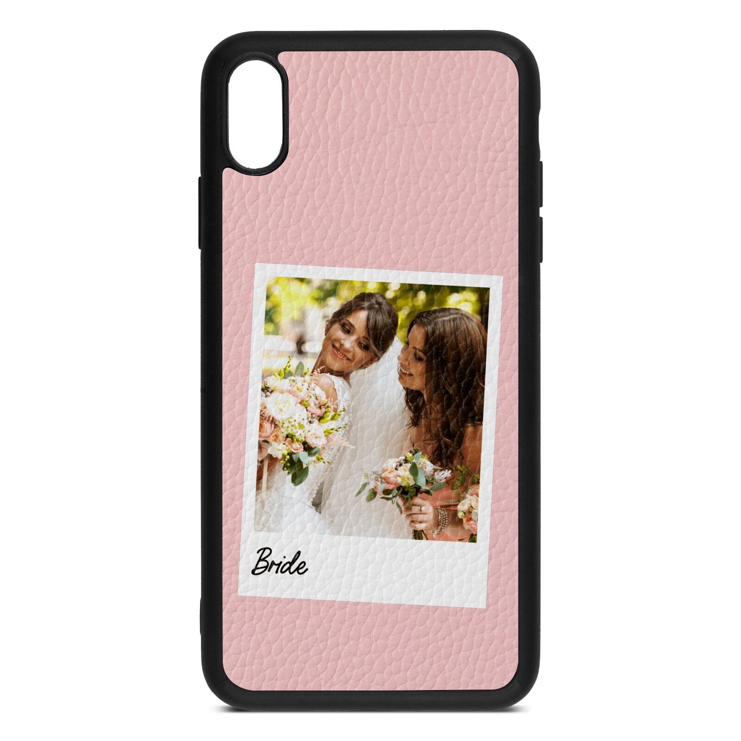 Bridal Photo Pink Pebble Leather iPhone Xs Max Case