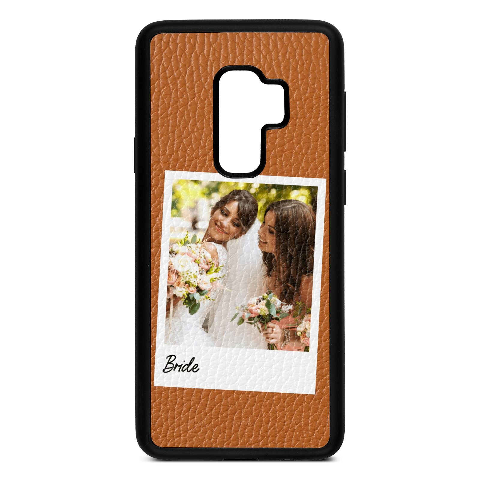 Bridal Photo Tan Pebble Leather Samsung S9 Plus Case