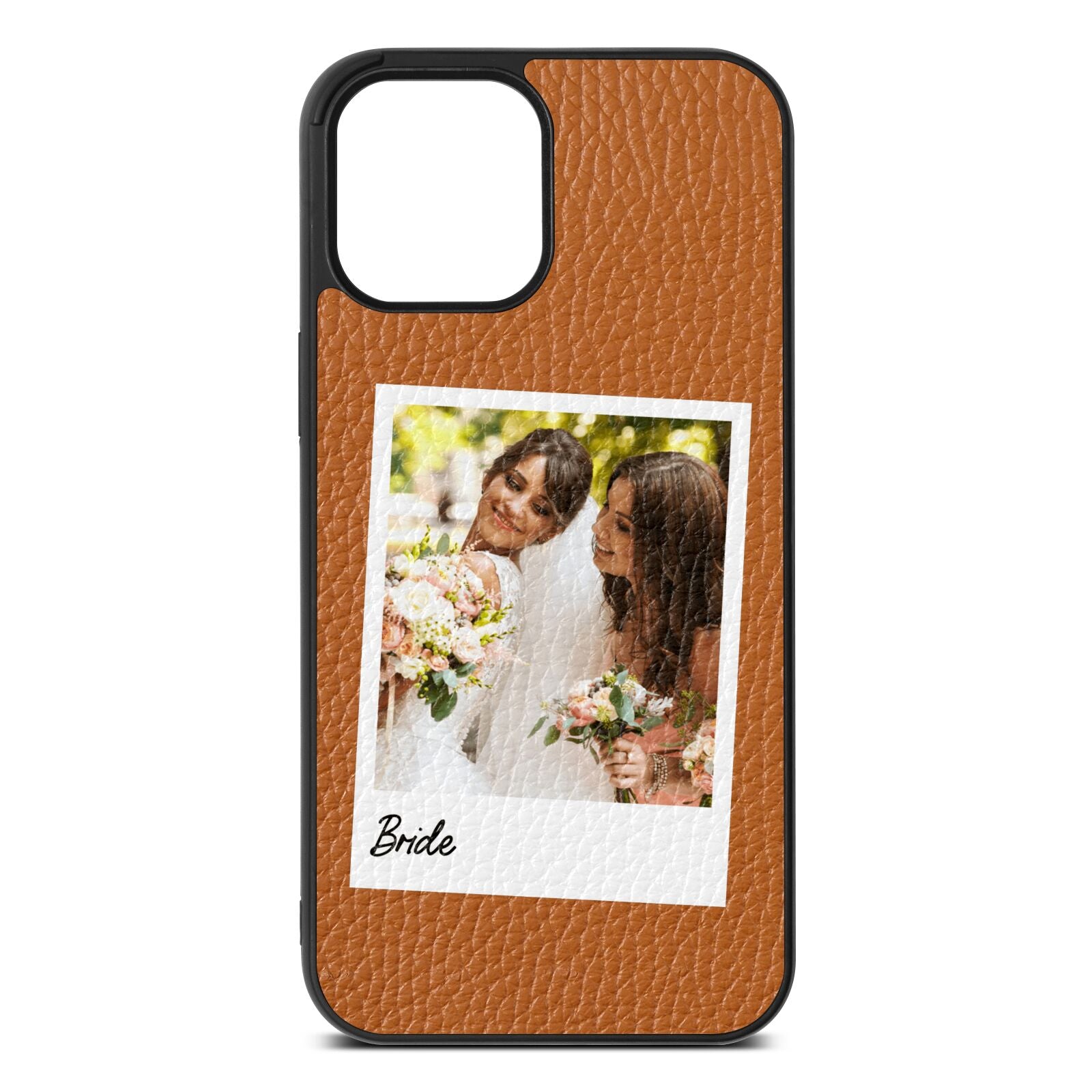 Bridal Photo Tan Pebble Leather iPhone 12 Pro Max Case