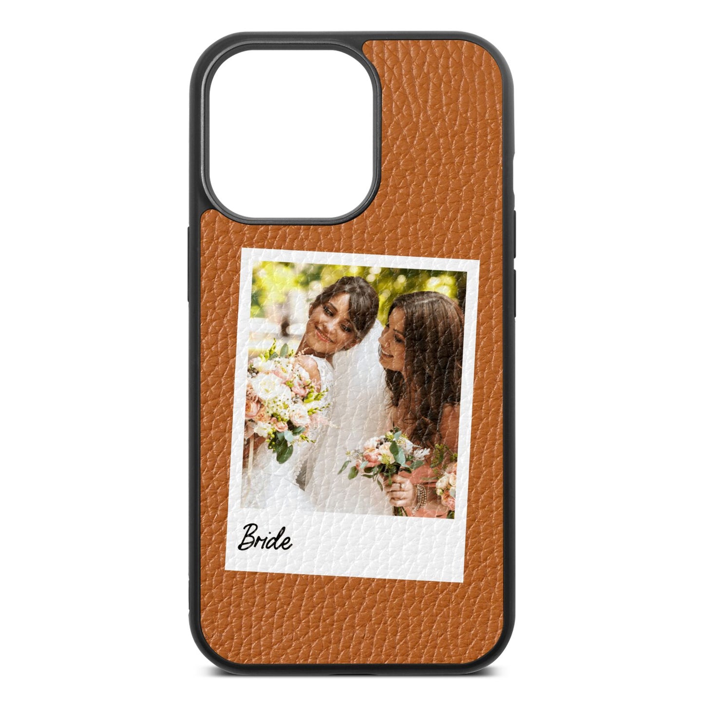 Bridal Photo Tan Pebble Leather iPhone 13 Pro Case