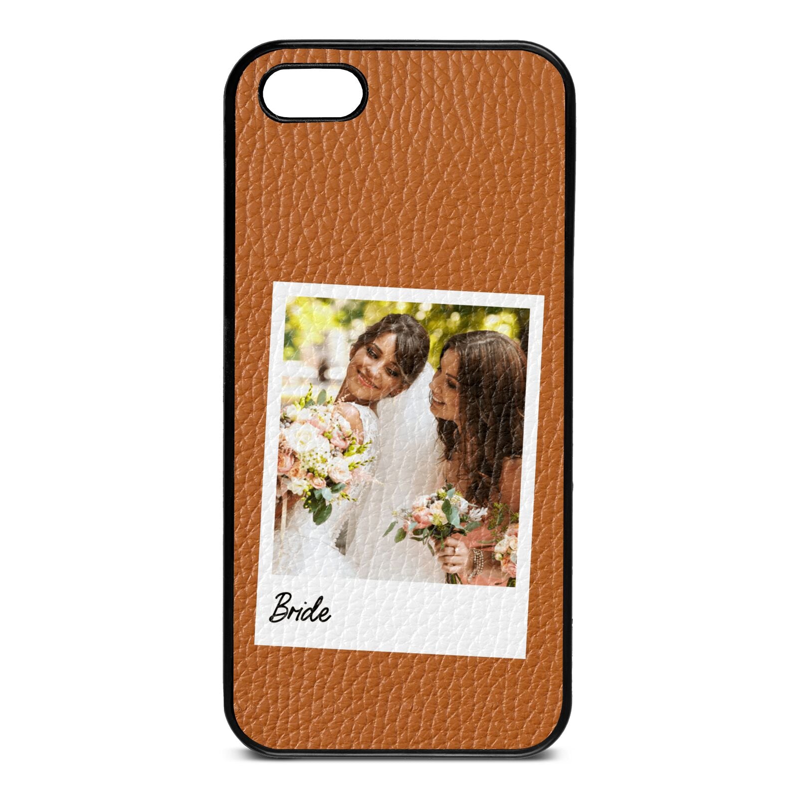 Bridal Photo Tan Pebble Leather iPhone 5 Case