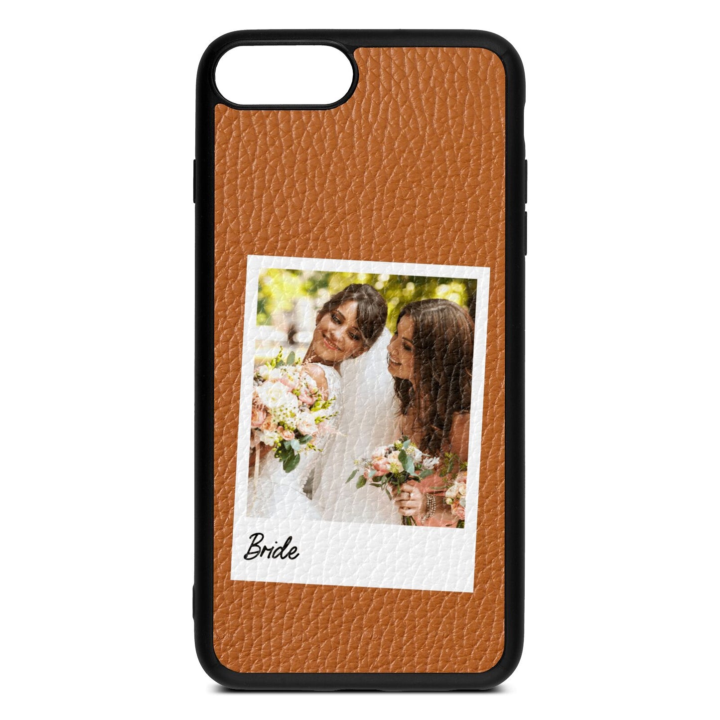 Bridal Photo Tan Pebble Leather iPhone 8 Plus Case