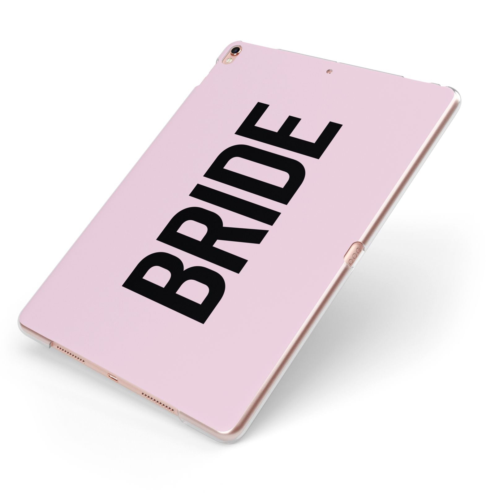 Bride Apple iPad Case on Rose Gold iPad Side View