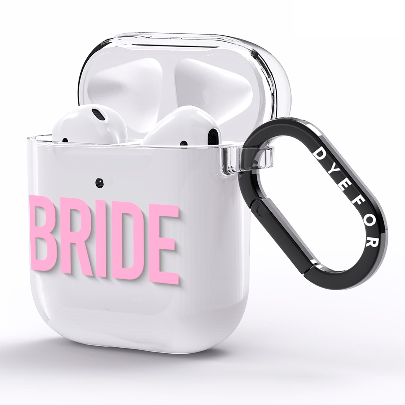 Bride Pink AirPods Clear Case Side Image