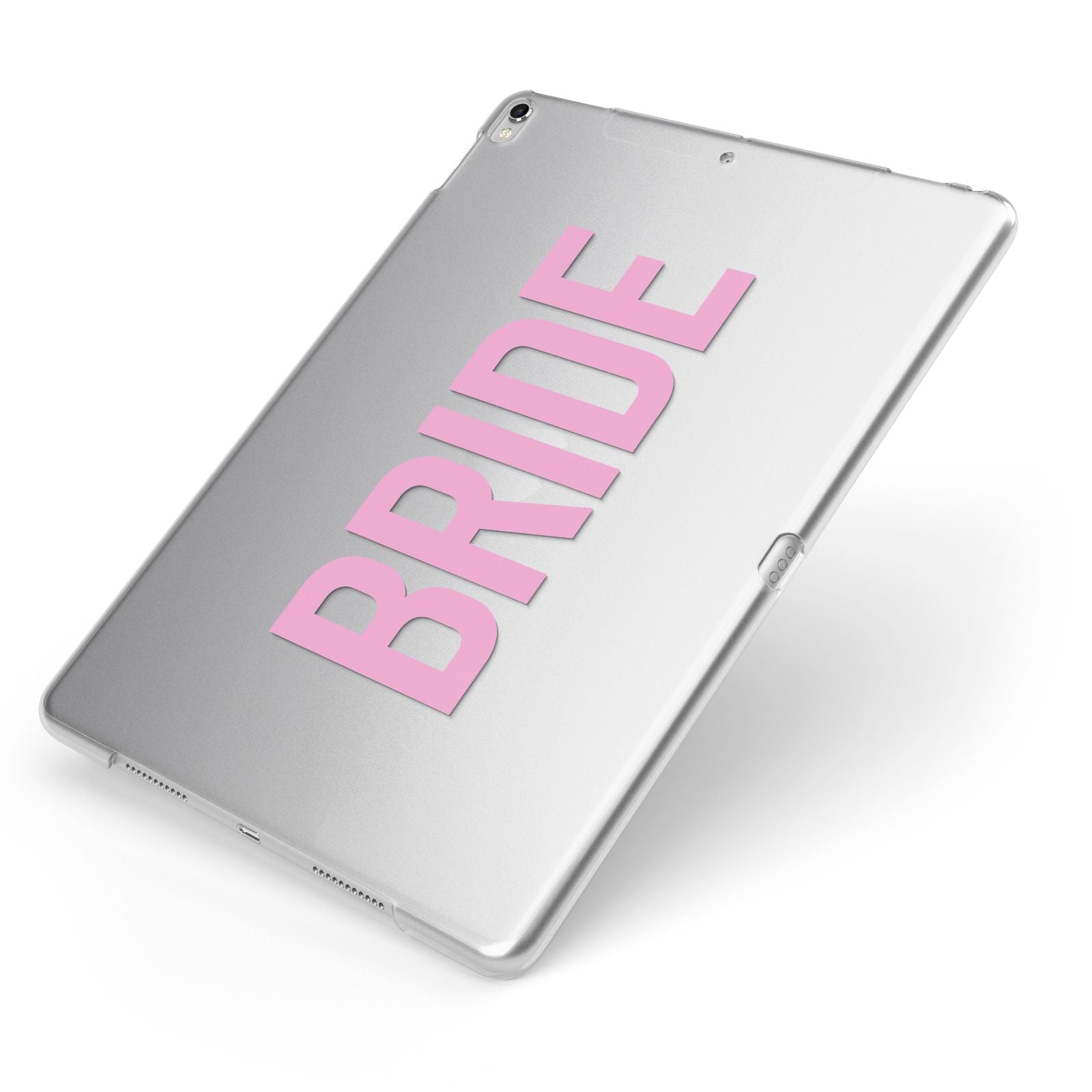 Bride Pink Apple iPad Case on Silver iPad Side View