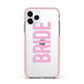 Bride Pink Apple iPhone 11 Pro in Silver with Pink Impact Case