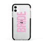 Bride Pink Apple iPhone 11 in White with Black Impact Case