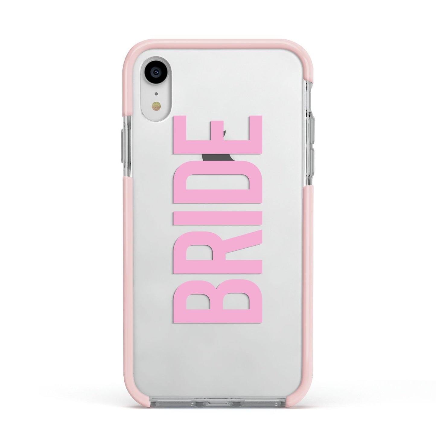 Bride Pink Apple iPhone XR Impact Case Pink Edge on Silver Phone