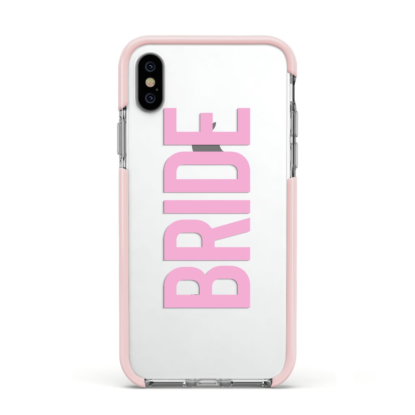 Bride Pink Apple iPhone Xs Impact Case Pink Edge on Silver Phone