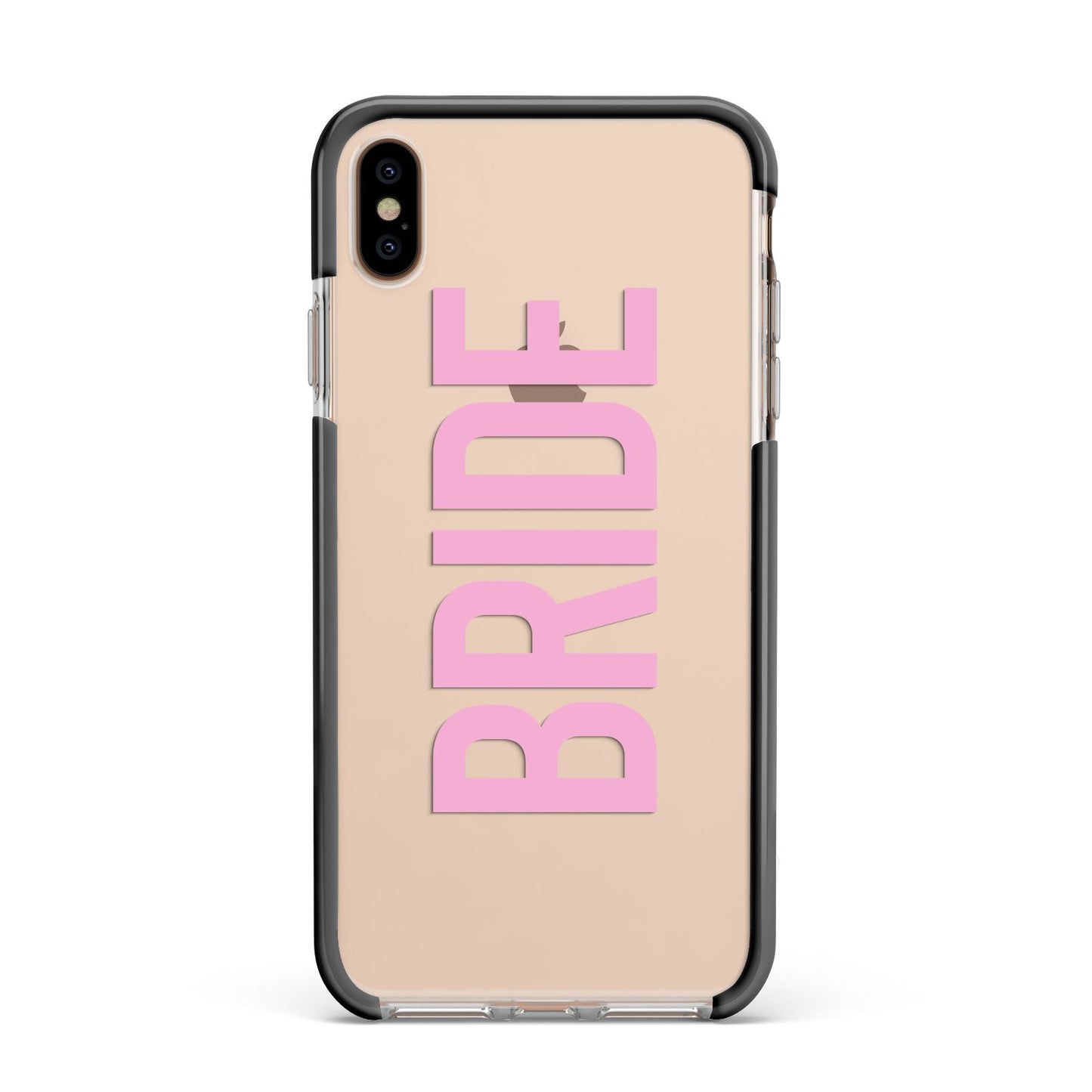 Bride Pink Apple iPhone Xs Max Impact Case Black Edge on Gold Phone