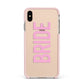 Bride Pink Apple iPhone Xs Max Impact Case Pink Edge on Gold Phone