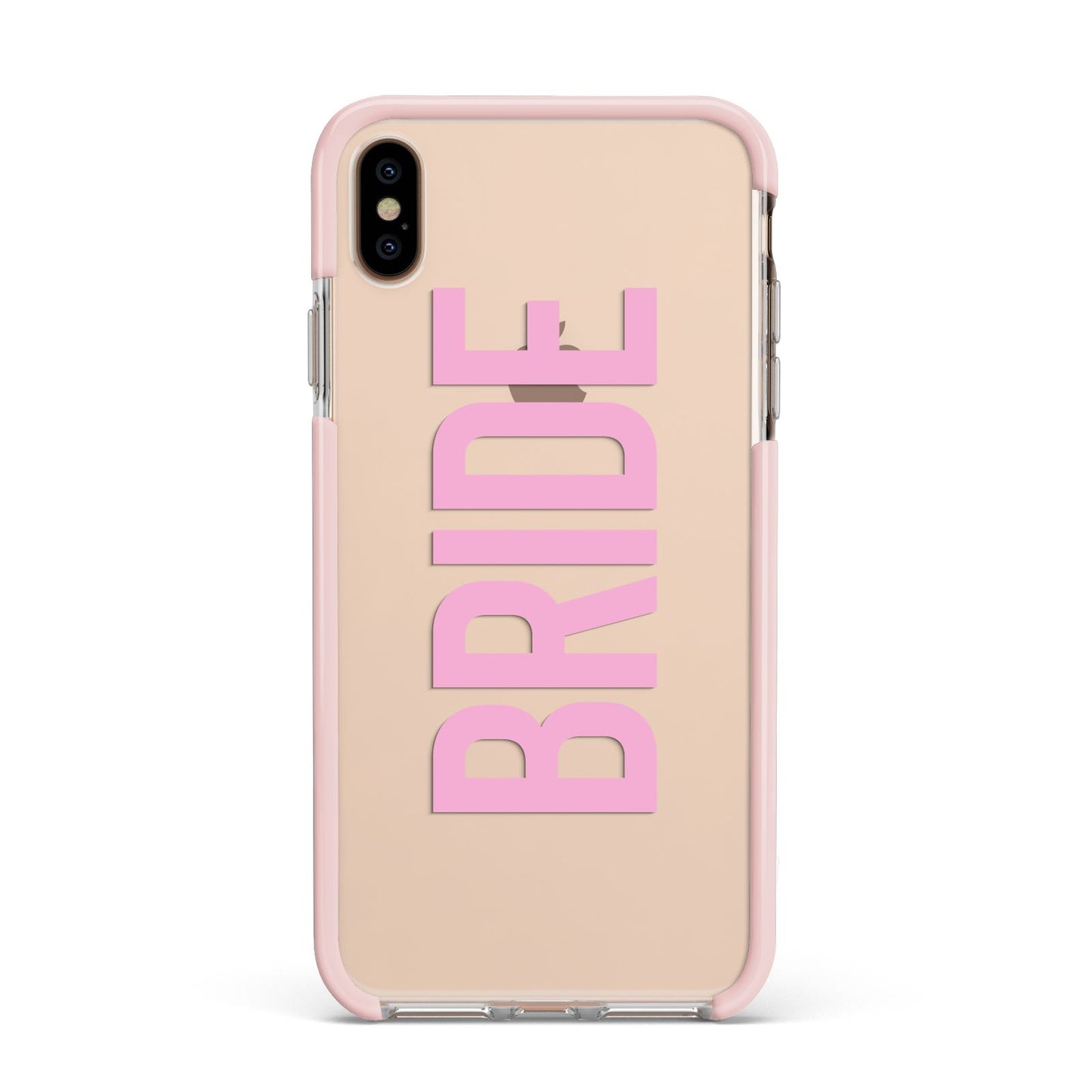 Bride Pink Apple iPhone Xs Max Impact Case Pink Edge on Gold Phone