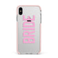 Bride Pink Apple iPhone Xs Max Impact Case Pink Edge on Silver Phone