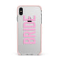 Bride Pink Apple iPhone Xs Max Impact Case Pink Edge on Silver Phone