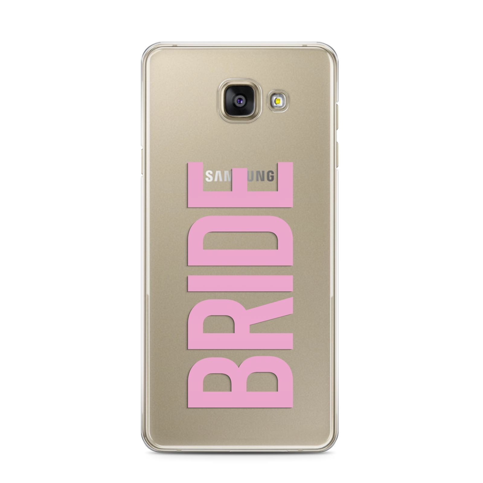 Bride Pink Samsung Galaxy A3 2016 Case on gold phone