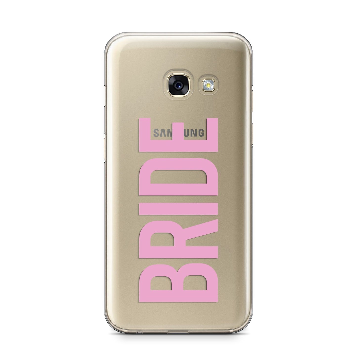 Bride Pink Samsung Galaxy A3 2017 Case on gold phone