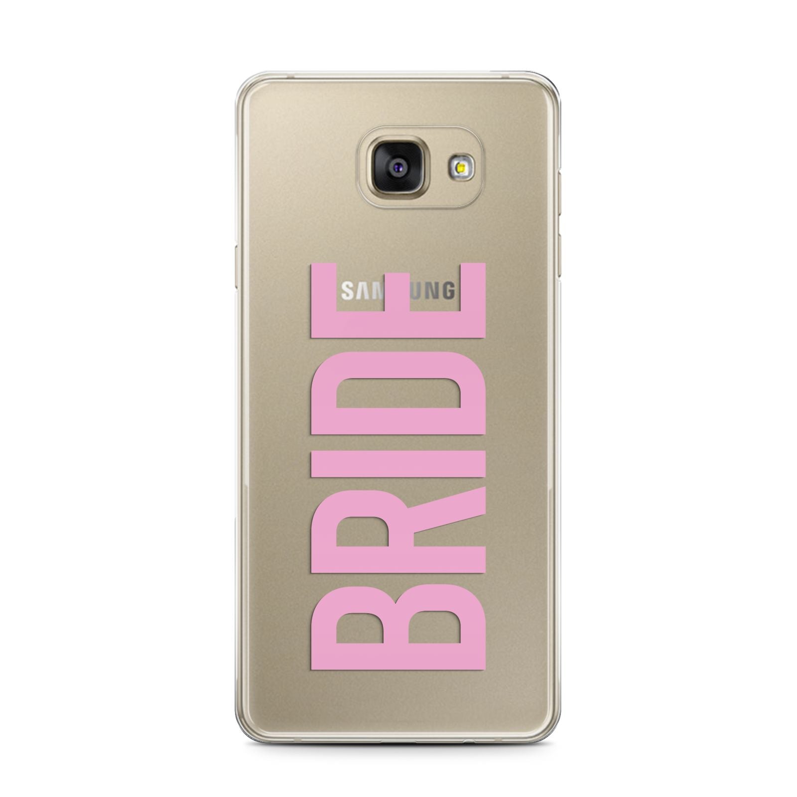 Bride Pink Samsung Galaxy A7 2016 Case on gold phone