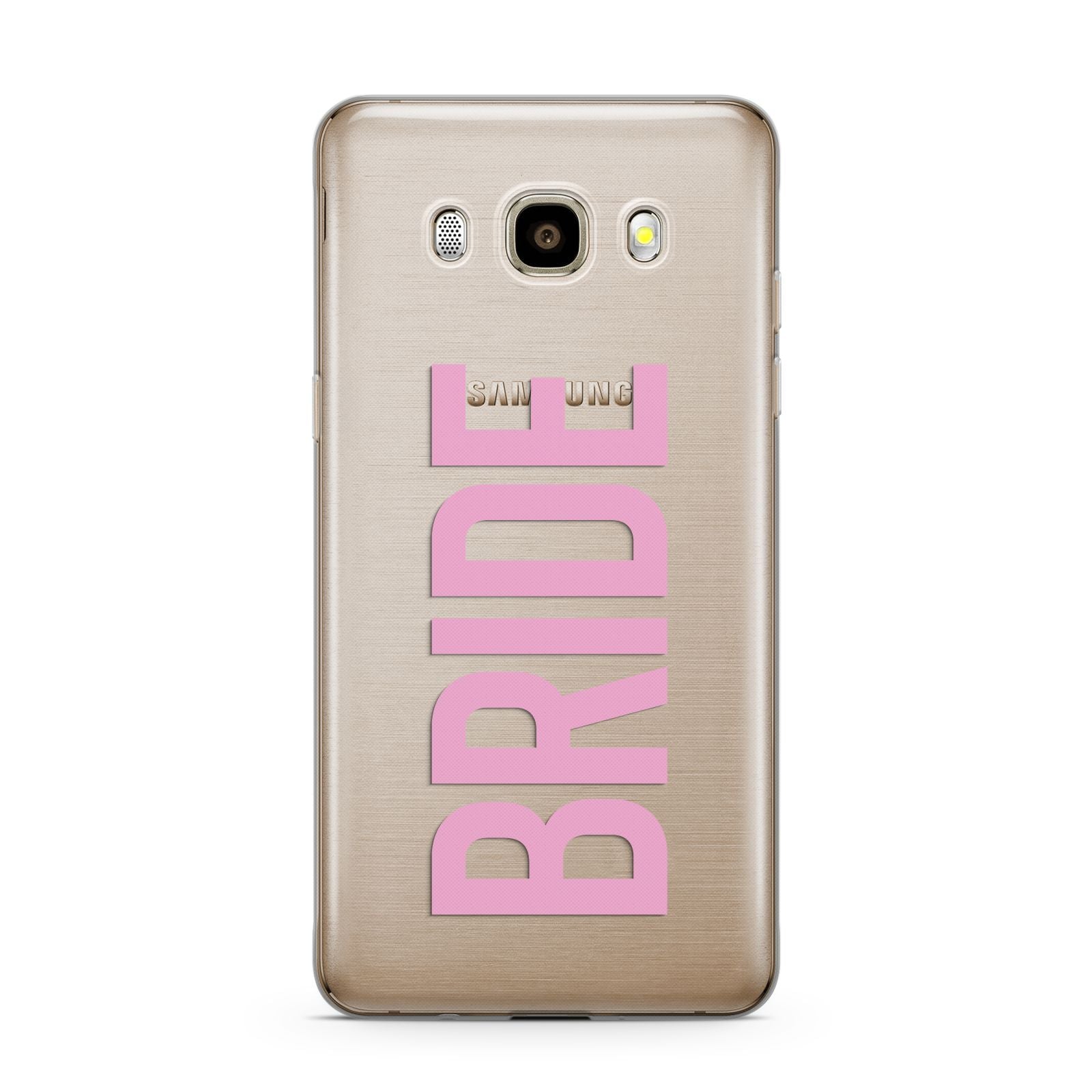 Bride Pink Samsung Galaxy J7 2016 Case on gold phone