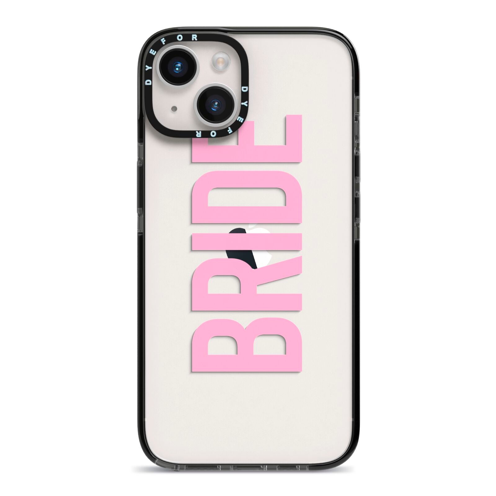 Bride Pink iPhone 14 Black Impact Case on Silver phone