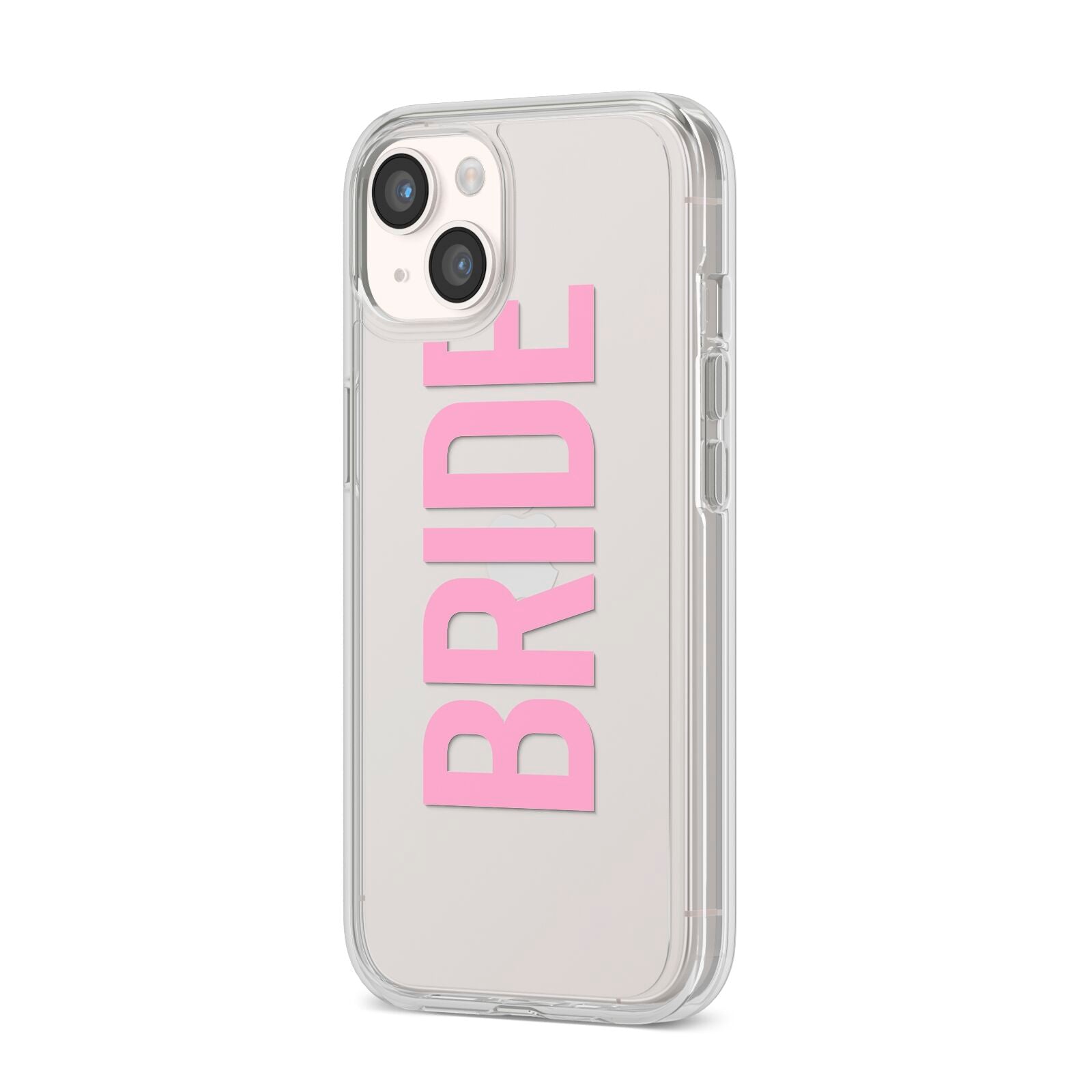 Bride Pink iPhone 14 Clear Tough Case Starlight Angled Image