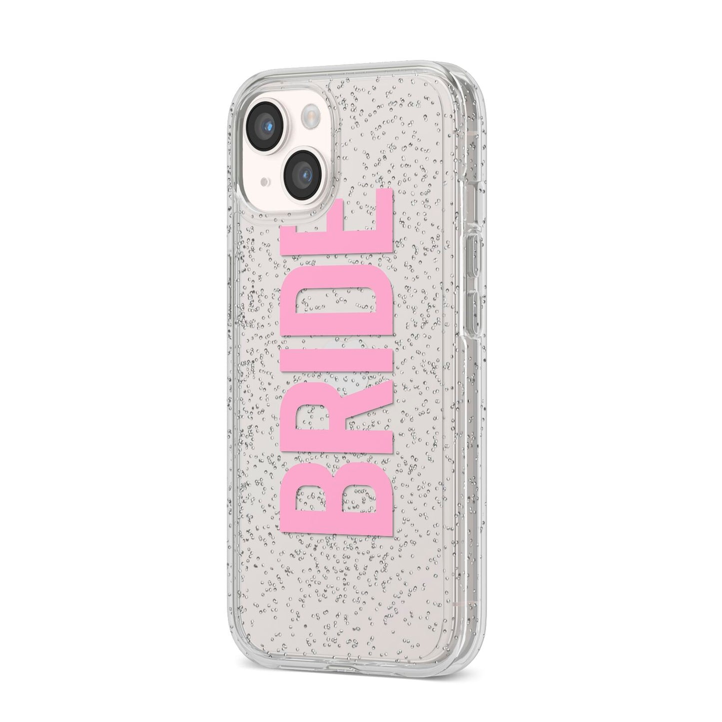 Bride Pink iPhone 14 Glitter Tough Case Starlight Angled Image