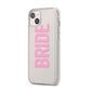 Bride Pink iPhone 14 Plus Clear Tough Case Starlight Angled Image