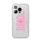Bride Pink iPhone 14 Pro Glitter Tough Case Silver