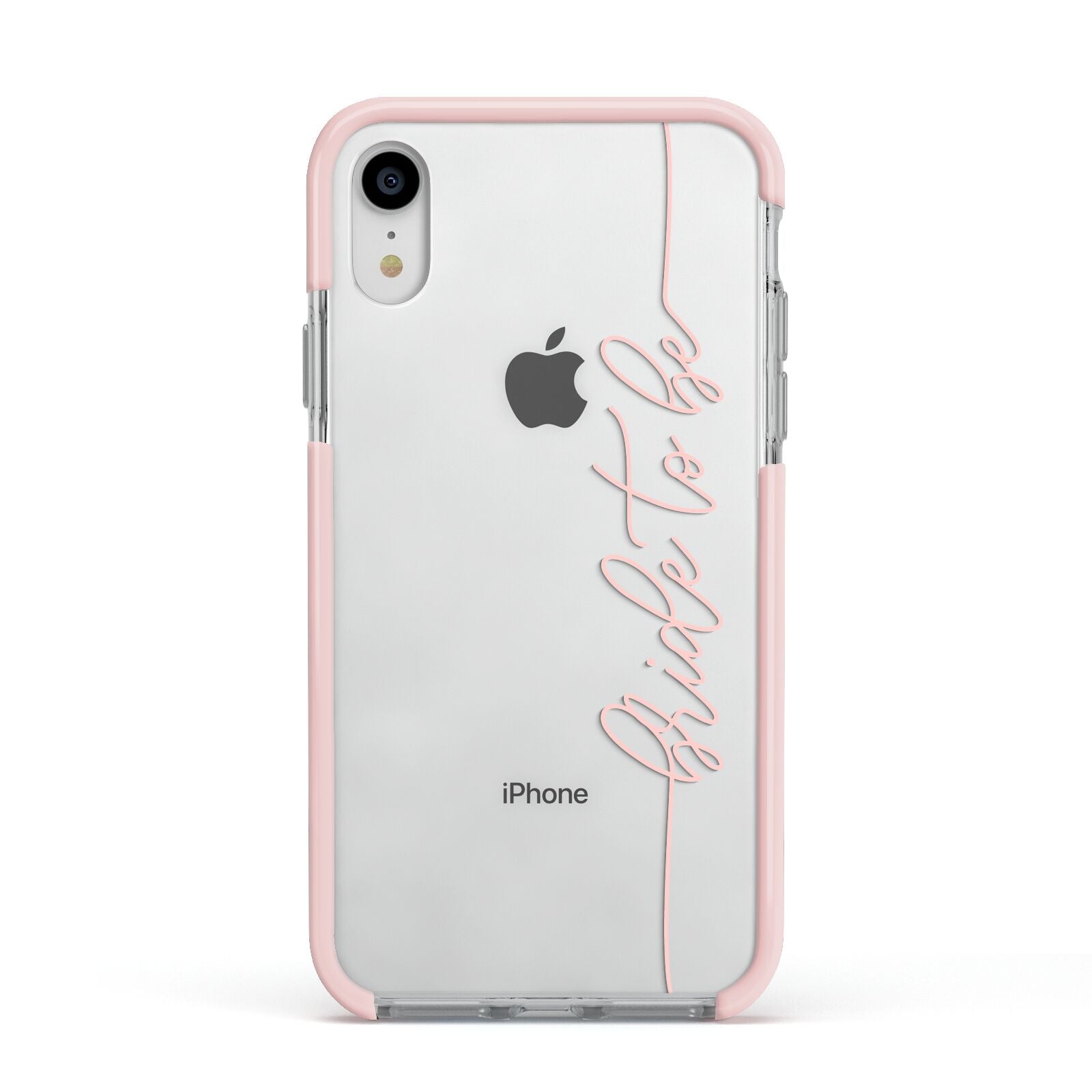 Bride To Be Apple iPhone XR Impact Case Pink Edge on Silver Phone