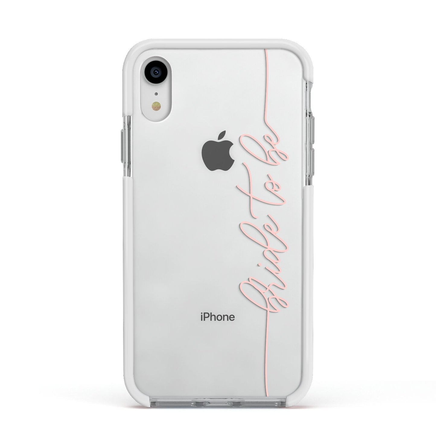 Bride To Be Apple iPhone XR Impact Case White Edge on Silver Phone