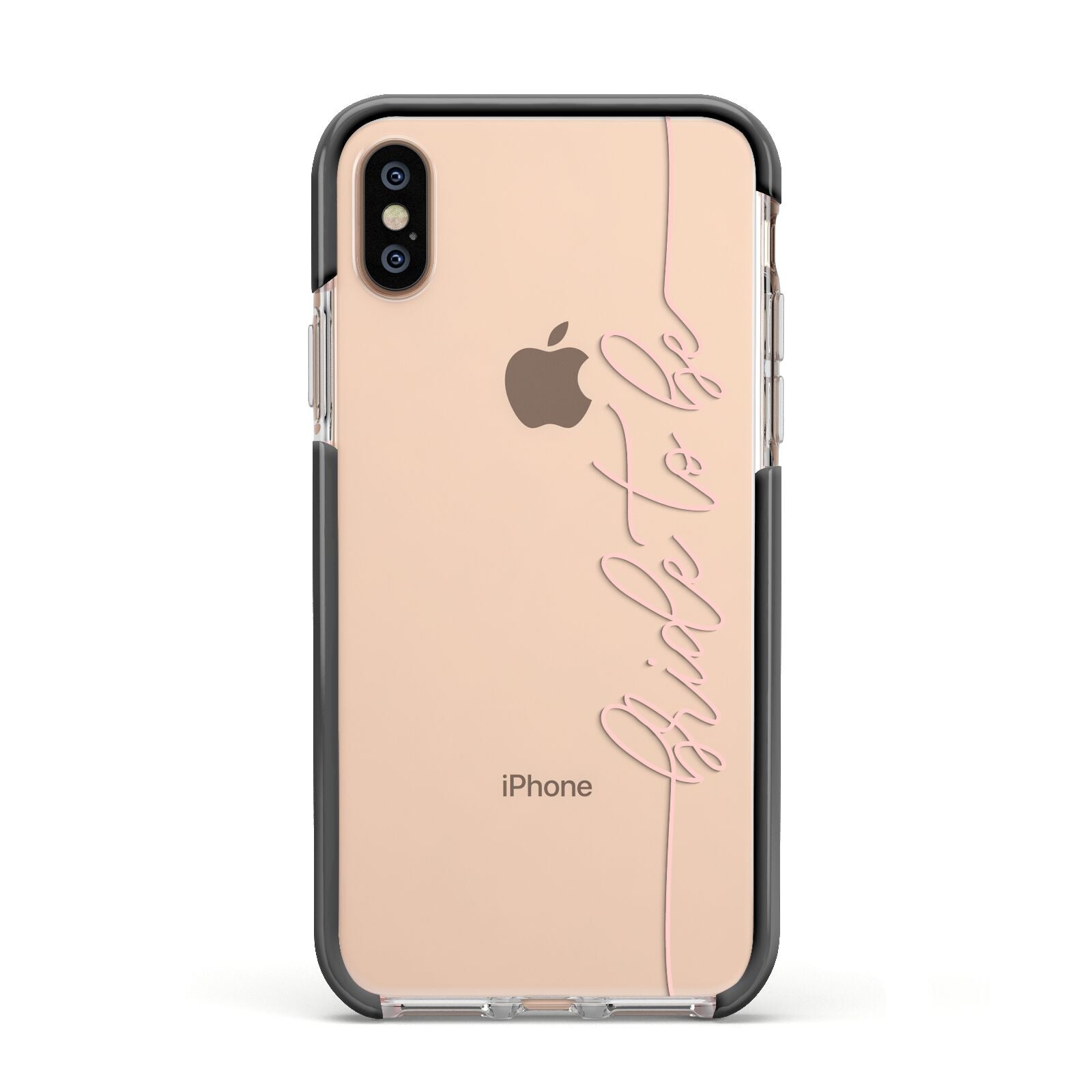 Bride To Be Apple iPhone Xs Impact Case Black Edge on Gold Phone