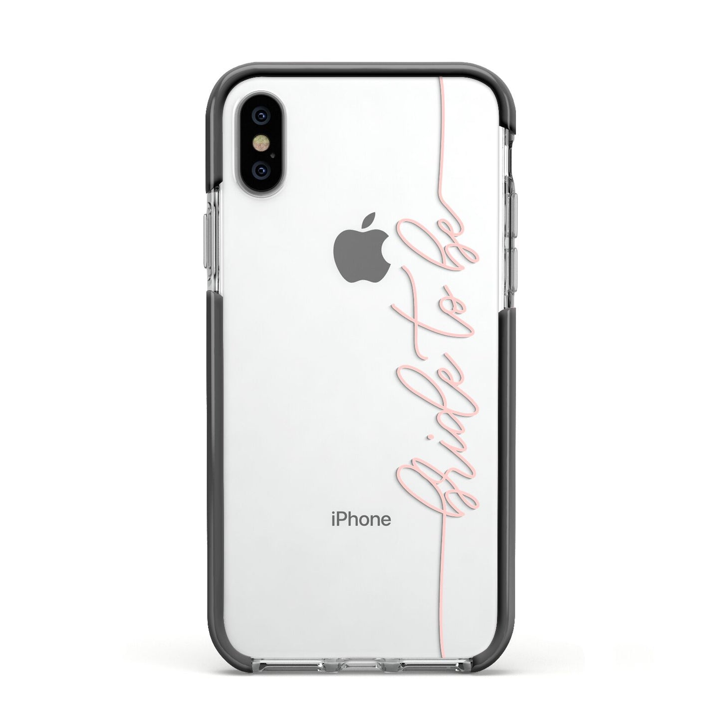 Bride To Be Apple iPhone Xs Impact Case Black Edge on Silver Phone