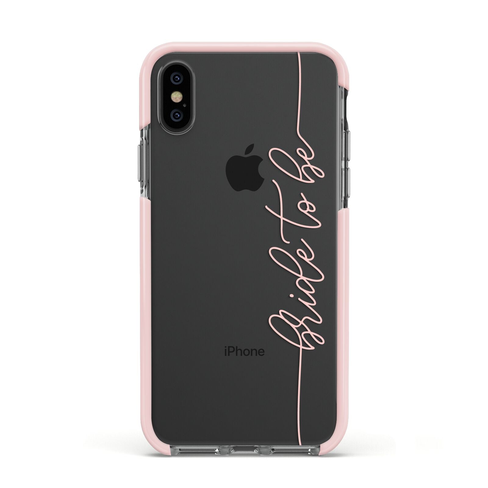 Bride To Be Apple iPhone Xs Impact Case Pink Edge on Black Phone