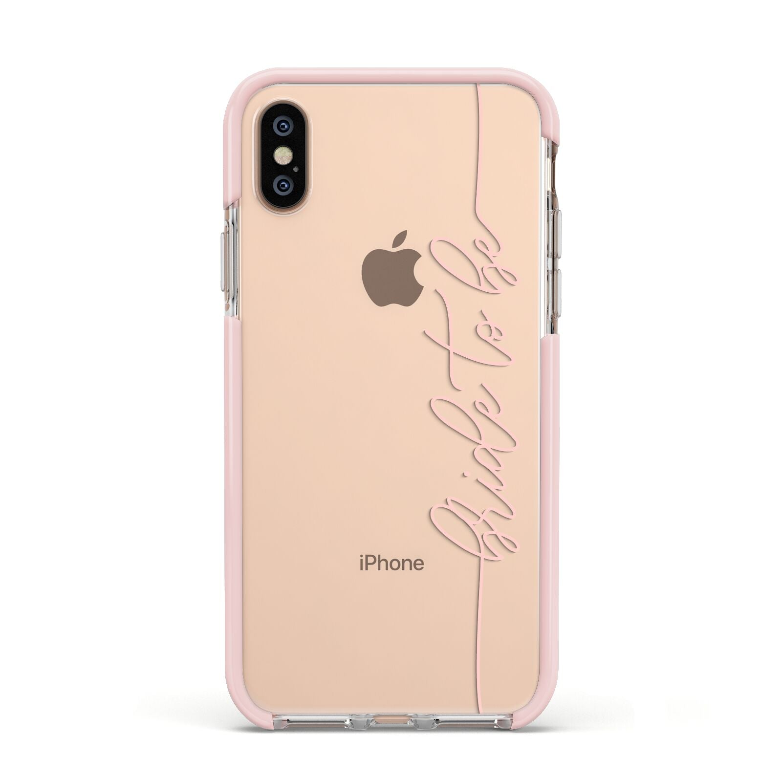 Bride To Be Apple iPhone Xs Impact Case Pink Edge on Gold Phone